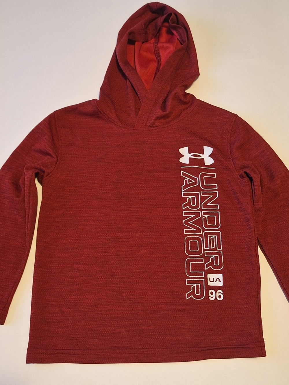 Under Armour Kids' Red Hooded Logo Long Sleeve Top Size 4